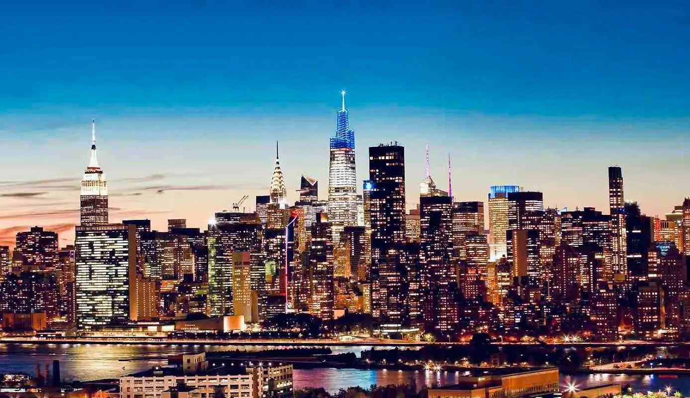 Beautiful Luxury Fantastic Manhattan Skyline View One Bedroom Apartment New York Amerikai Egyesült Államok