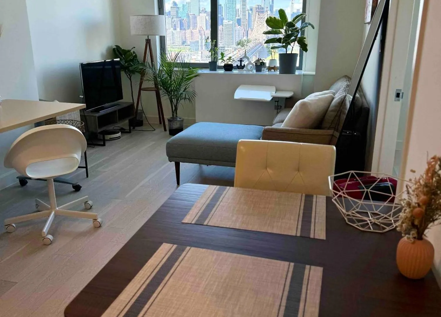 Beautiful Luxury Fantastic Manhattan Skyline View One Bedroom Apartment New York Amerikai Egyesült Államok